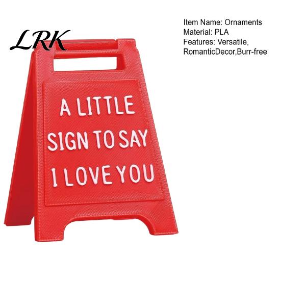 Raised Letter Decoration 3D Printed Love Sign, Romantic I You Desk Decor, Gift Idea Mini Stand for Valentine's Day Wedding, Anniversary Her