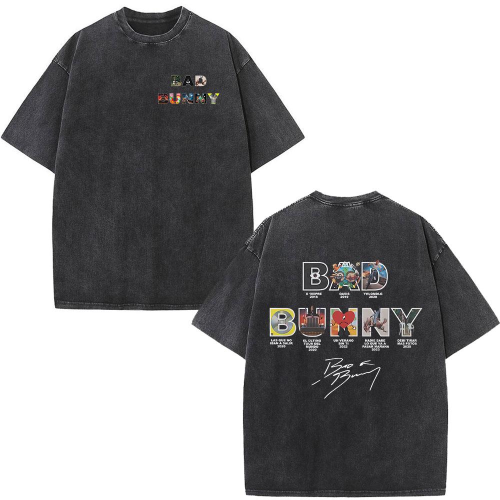 

Retro Tshirts with Bad Bunny Album Prints Should Take More DTMF Photos Summer Mens Luxury Hiphop Fashion Pure Cotton Tshirts L