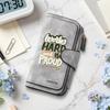 Work Hard Proud Printed Long Wallet Fashion Portable Functional PU Card Holder Daily Purse