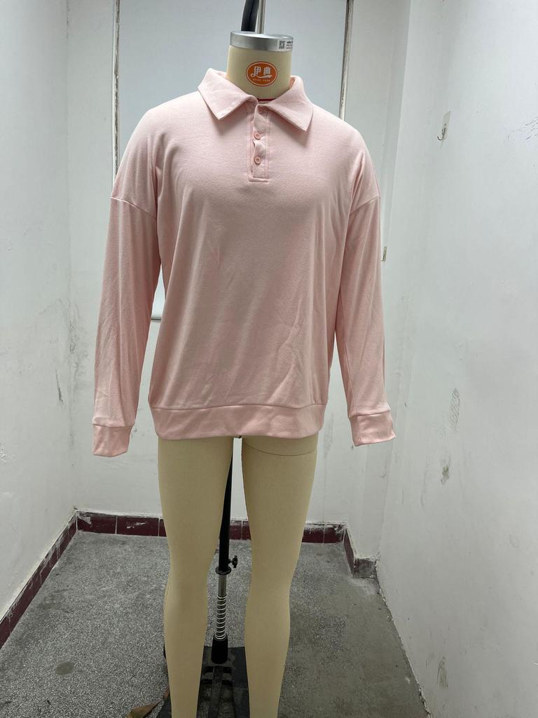 2022 Autumn Men's V-Neck Button Long Sleeve Casual Polo Shirt