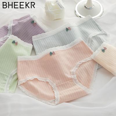 5τμχ/Σετ Χρώμα Μακαρόν Κοριτσίστικα Εσώρουχα Βαμβακερός Καβάλος Αναπνέον Σακούλα Γοφός Μεσοκάβαλα Μαθητικά Σλιπ