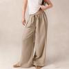 Women's Loose Straight,leg Trousers, High,elasticity Drawstring Long Trousers, No Pockets