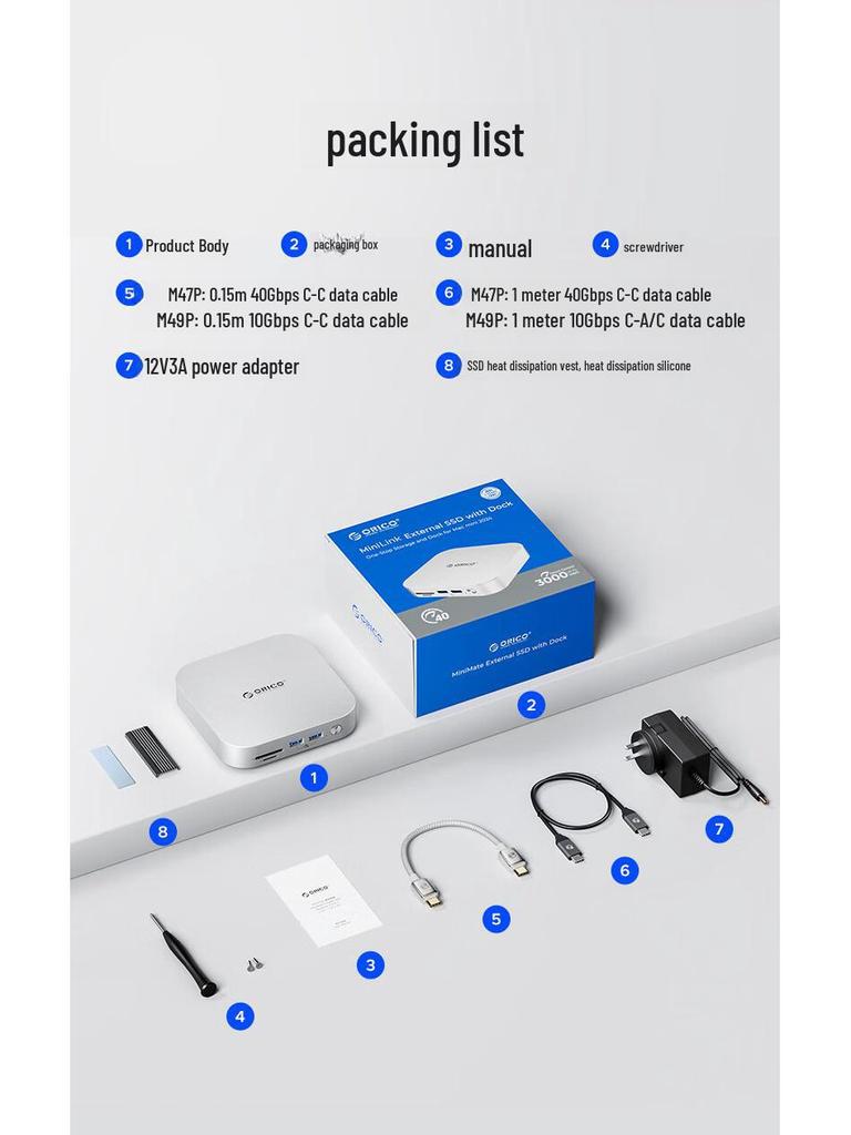 Orico Macmini M4 Docking Station with M.2 Drive Box, Thunderbolt 3/4 Compatibility & Desktop Expansion