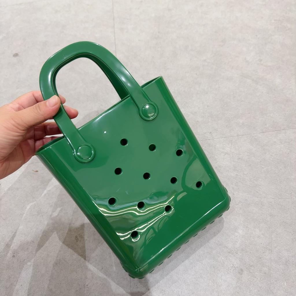 Borsa Gelatina Borsa con Fori Fai da Te Borsa da Donna Macaron Cesto da Spiaggia per Bucato Borsa in Pvc