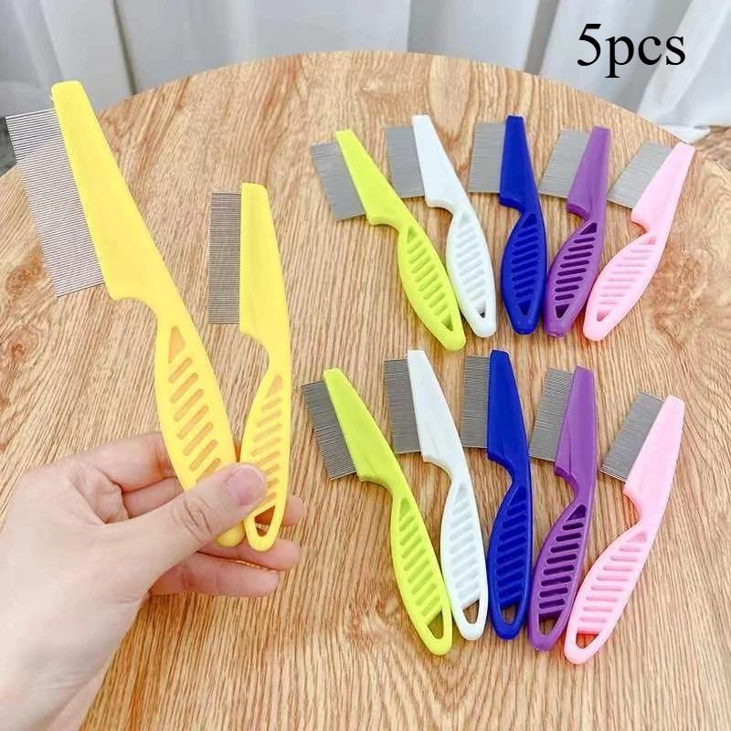 

5pcs Pet Hair Shedding Comb Stainless Steel Flea Comb For Cat Dog Pet Comfort Flea Hair Grooming Comb Dog Brush Grooming Tools белый
