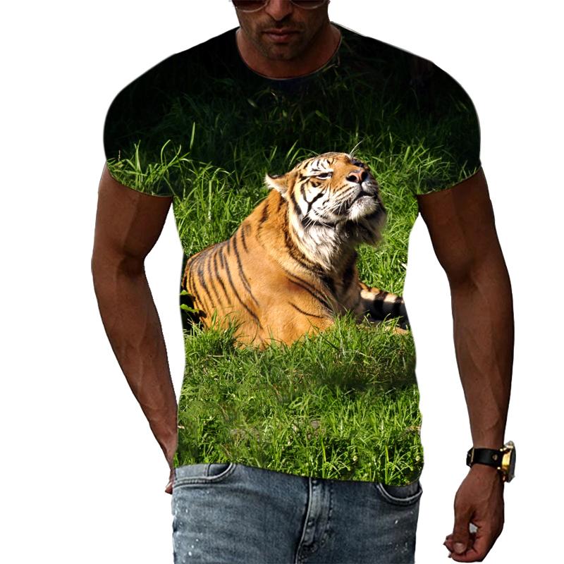 New Fashion 3D Printing Animal Tiger Graphic T Shirts Summer Casual Trend Hip Hop Harajuku Style T-shirt Trendyol Men's Store