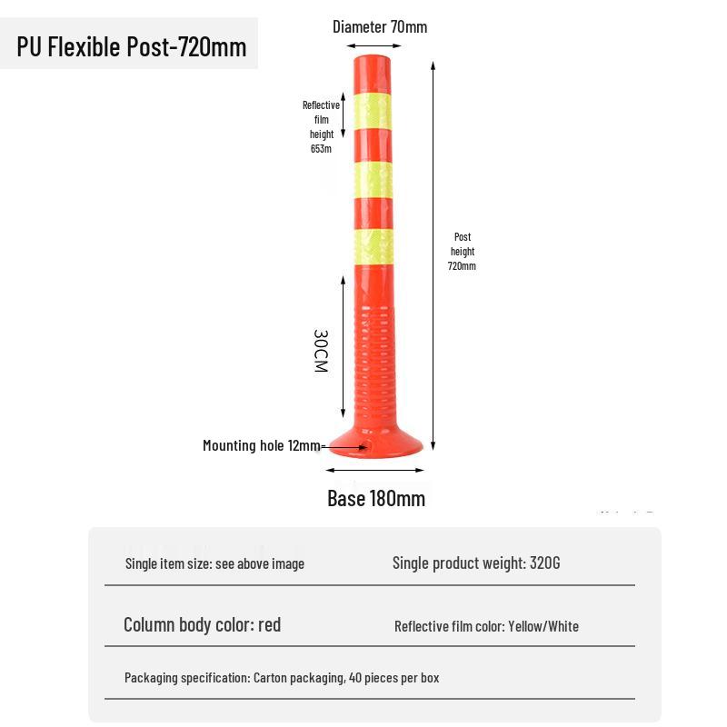 Reflective Plastic Traffic Barrier Cone – PU Lane Divider and Warning Post