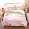 Fantasy Rainbow Cloud Duvet Cover Set Queen King Size Zebra Unicorn Bedding Sets Girly Princess Comforter Cover for Girls 2/3pcs
