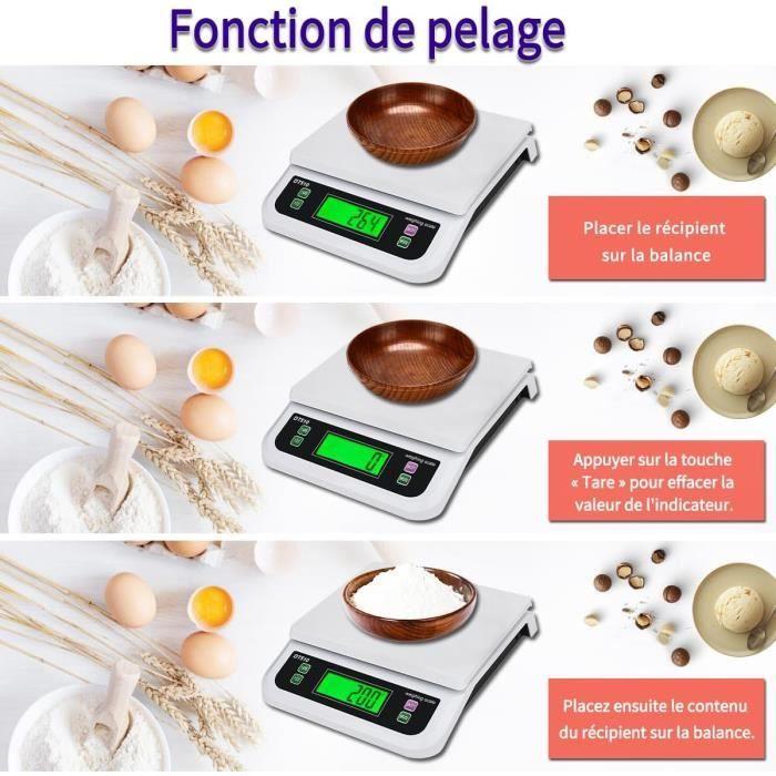 Balance de cuisine - generic - 30kg/1g - écran lcd rétroéclairé - fonction tare - 6 unités de mesure