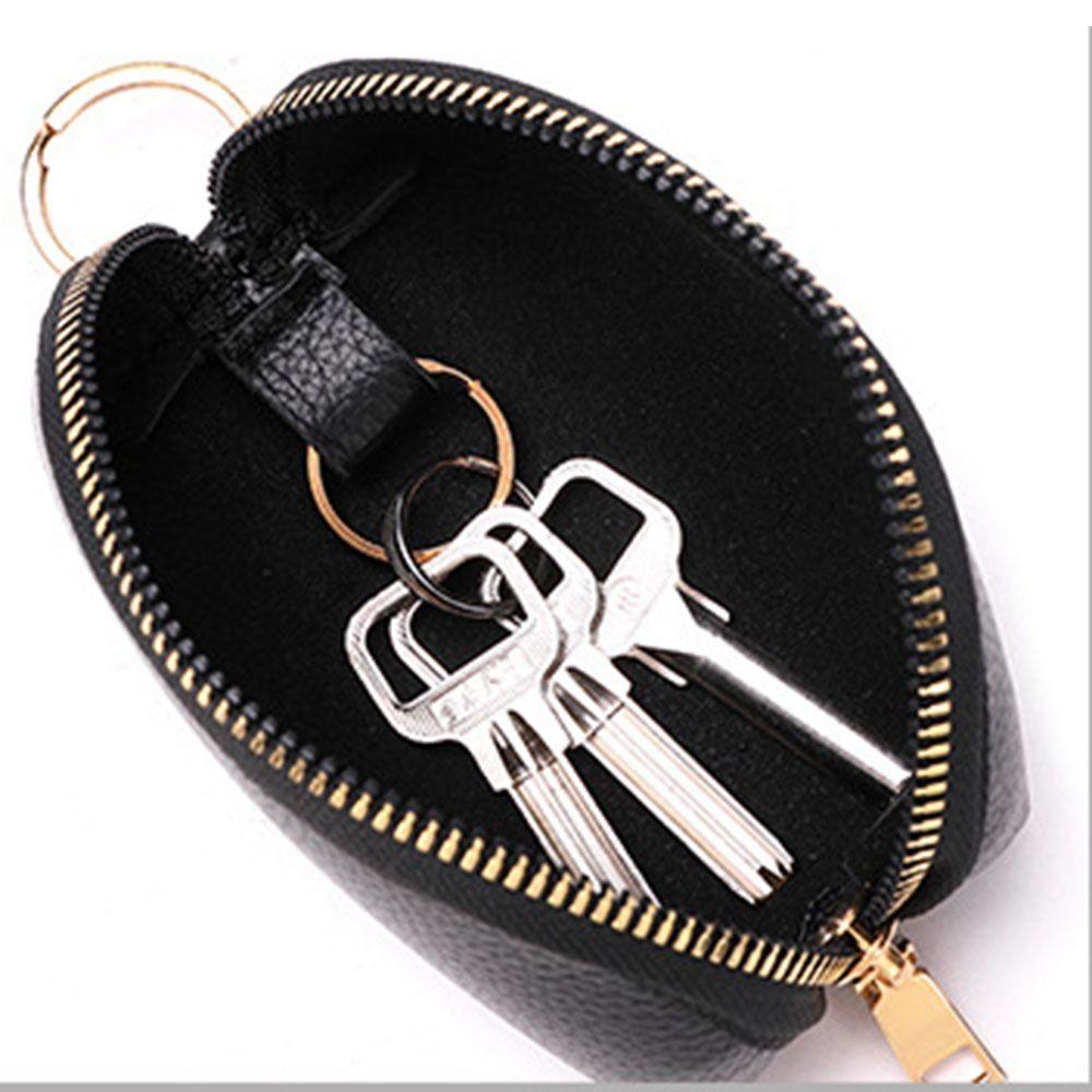 Fashion Car Key Storage Bag Simple Car Key Protect Cover Key Ring Zipper Key Holder Car