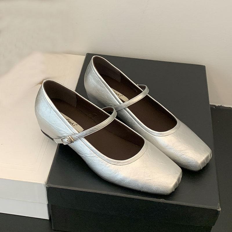 Fashion Female Shallow Ladies Mary Janes Flats Shoes Spring Summer Fashion Buckle Strap Women Shoes With Height Increasing Footwear