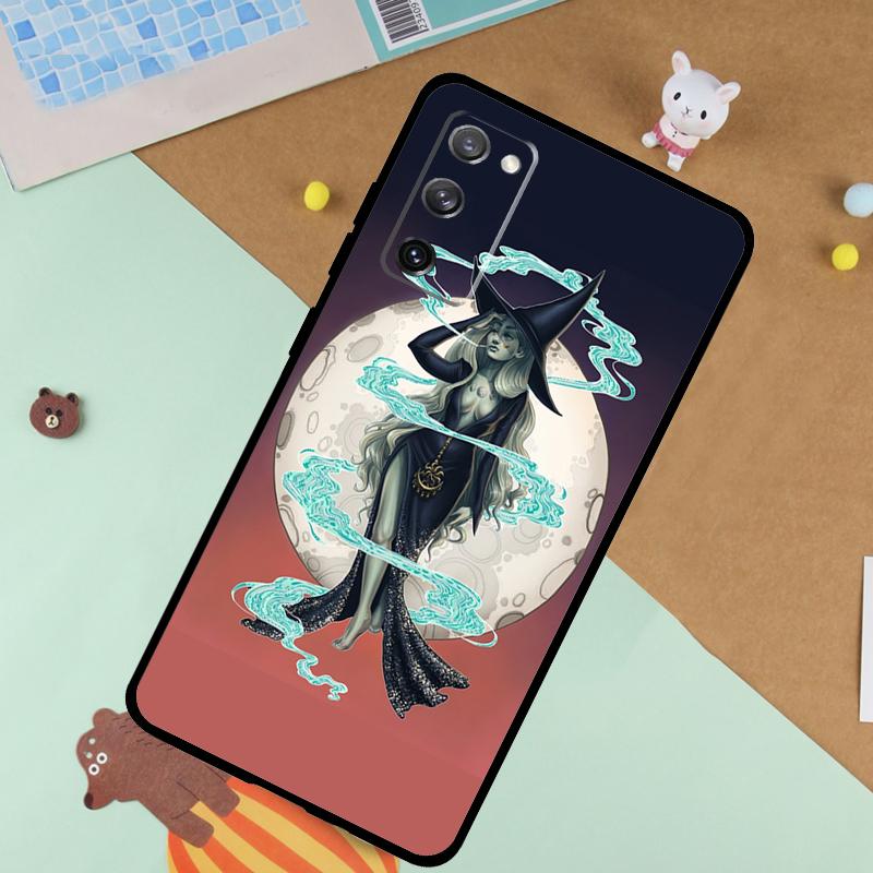 Moon Witch Horror Soft Case For Samsung Galaxy S25 Ultra S9 S10 S20 FE S21 S22 S23 Plus S24 Ultra Funda Cover