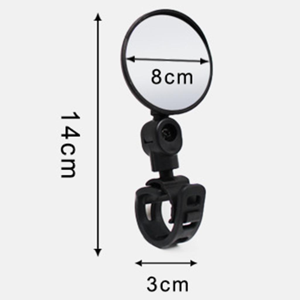 Mountain Bike Rear View Mirror Polished Stainless Steel 360 Degree Rotating for Cycling and Outdoor Activities