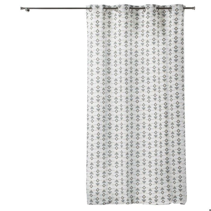 Rideau a oeillets 140 x 240 cm geometrique Letike blanc
