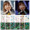 10Sheets Luminous Tattoo Anime Stickers Toys Children Body Art Temporary Fake Tattoos Waterproof Cartoon Unicorn Animal Mermaid