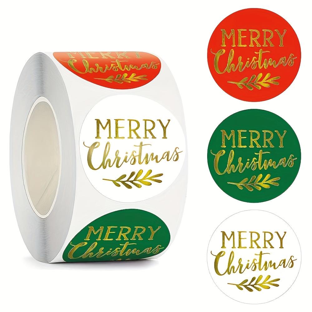 

Golden Foil Christmas Stickers - Merry,Bright Holiday Designs with Santa,Snowmen,and Festive Elements for Christmas Decorations 3.8 CM