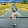 Miniature Cat Dashboard Ornaments Cute Car Decorations with Spring Swing Design 2D Flat Acrylic Kitten Gift for Lovers Ornaments Stable Self