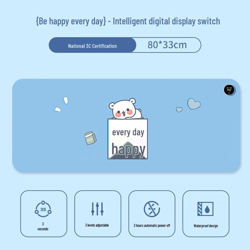 

REO&HOMME Cartoon Heated Desk Mat with 6-Gear Digital Timer