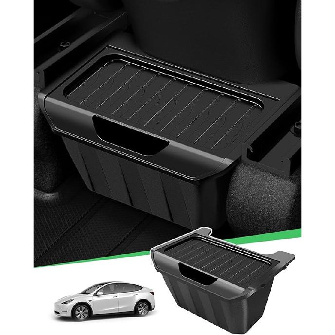 Zanch Tesla Trash Can, Multi-Use & Easy To Clean, Rear Center Console Organizer Designed For Model Y (-2025), Tesla Model Y Accessories 2025 [Not Fit Model Y - Hinged Lid