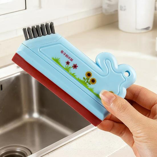 Glass Wiper Rabbit Sunflower Design Scraper with Thickened Soft Scraper Strip Countertops Glass Sinks Water Stain Remover Tool