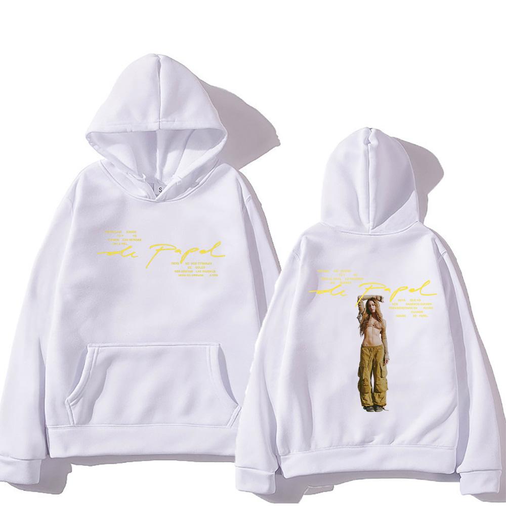 Singer TINI De Papel Hoodies Men Women Vintage Aesthetic Pullovers Fashion High Street Sweatshirt Long Sleeve Clothes Streetwear