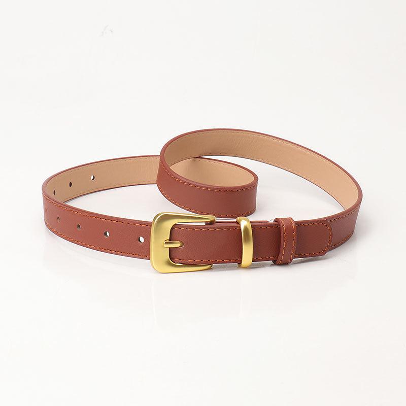 

Женский ремень в корейском стиле: Повседневный и простой, высококачественная пряжка-пинок, идеально подходит для студентов и джинсов. верблюд