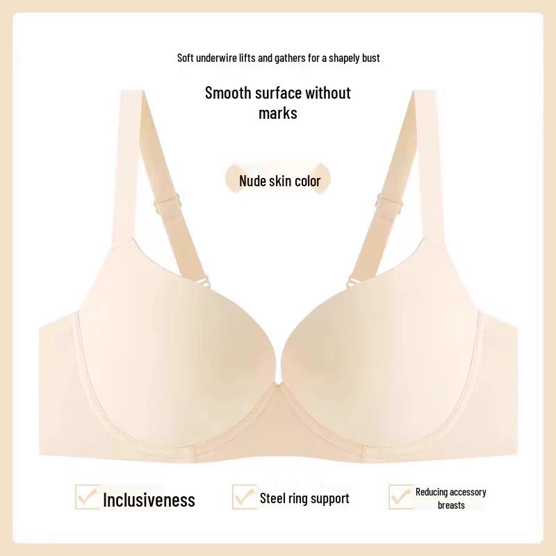 Übergröße Nahtloser Leichter Lift Bügel-BH - Vollschale, Seitliche Push-Funktion für kleineren Look