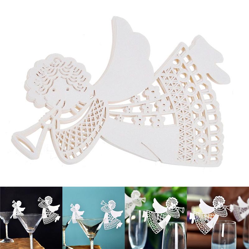 Hot Flying Angel Name Place Card For Wedding Party Table Wine Glass Decoration