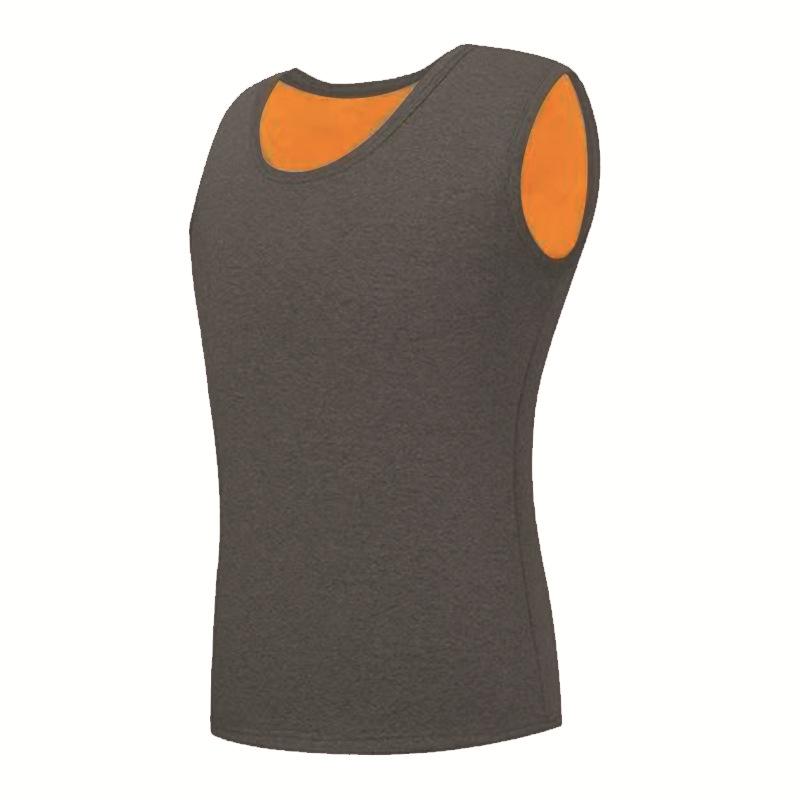 Men's Fleece-Lined Cotton Vest - Warm, Skin-Friendly Sleeveless Base Layer for Autumn/Winter