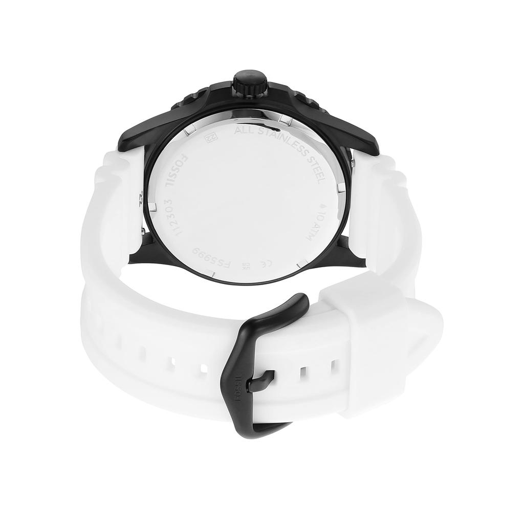FOSSIL BLUE Date White Silicone Watch Three-Hand