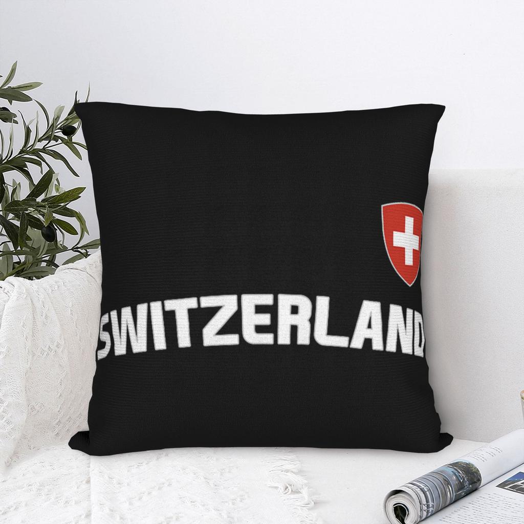 Schweizisk Schweiz Flag Pyntepudebetræk Tilbehør Printet Pudebetræk Dekorativt Pudebetræk Hjem Flerstørrelse