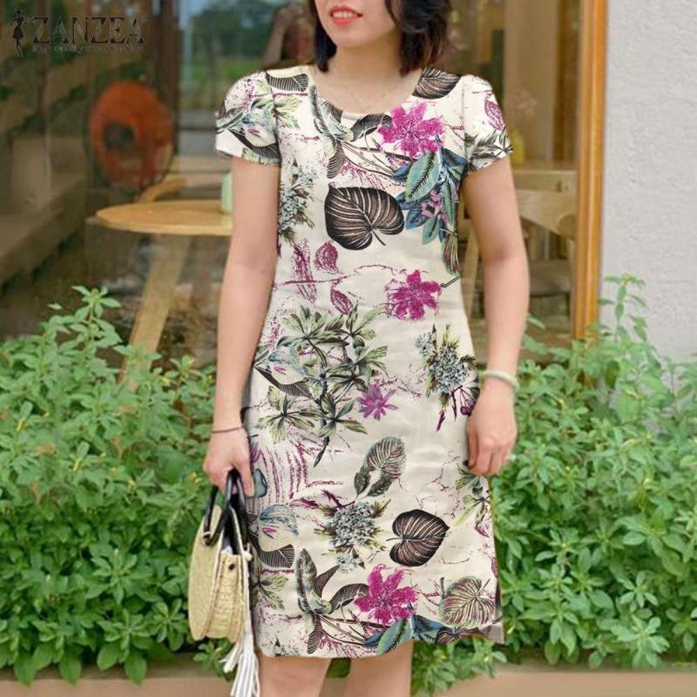 Sommer Freizeit Damen Nachthemd Kurzarm Kleider Lockerer Schnitt Nachtwäsche Hauskleidung Nachthemd Loungewear Kleider