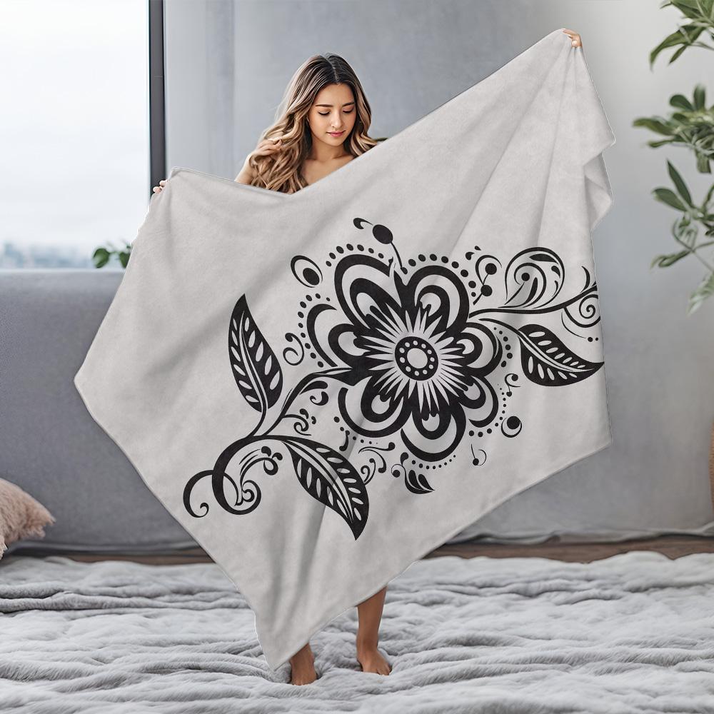 Floral Pattern Blanket Boho Throw Blanket Decorative Bedspread Wall Hanging Home Decor Sofa Cover Gift for Women