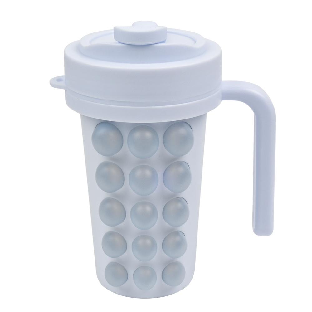600Ml Creative Cup Food Grade Silicone Ice Cube Tray Mould Stainless Steel Water Bottle Portable Straw Water Cup 600ml
