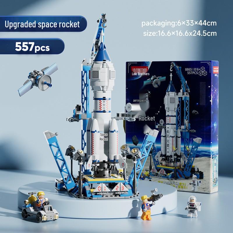 Military Mecha Aircraft Carrier & Space Rocket Building Blocks for Kids - Educational Assembly Toy