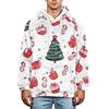 Men's Christmas Print Flannel Hoodie Hooded Casual Pullover Sweatshirt for Fall Winter