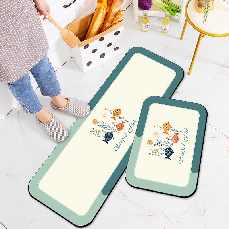 Kitchen Absorbent Non-slip Mat Anti-accelerator Floor Quick-drying Bathroom Mat Entry Bathroom Mat