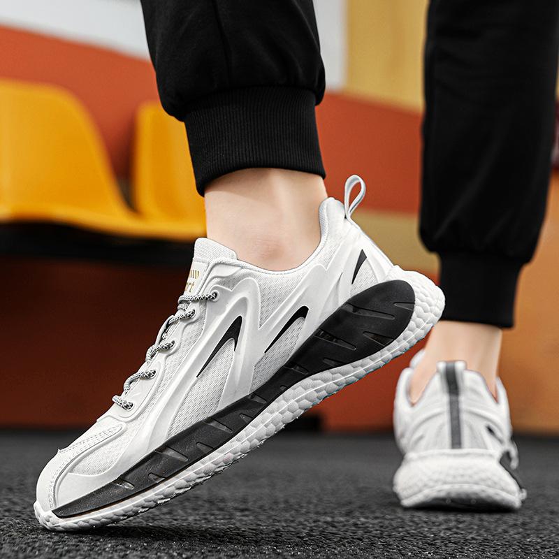 Mesh breathable popcorn soft sole men's running shoes sneakers new student versatile dad shoes