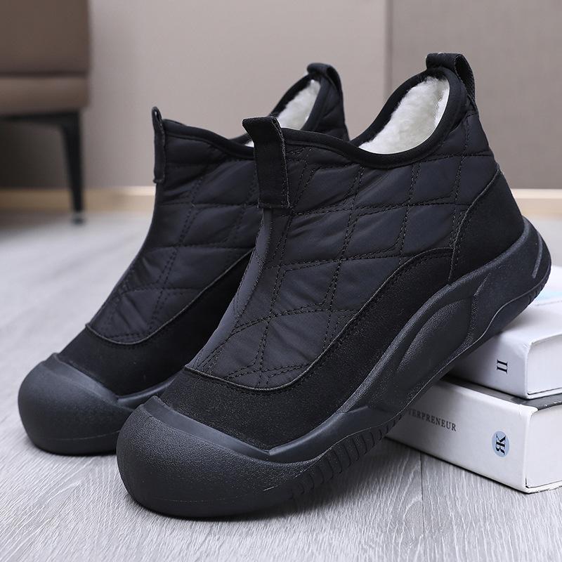 

Женские зимние сапоги Новые флисовые утепленные нескользящие теплые сапоги на зиму 2025 Мамины туфли для среднего и пожилого возраста Хлопковые туфли 41 чёрный