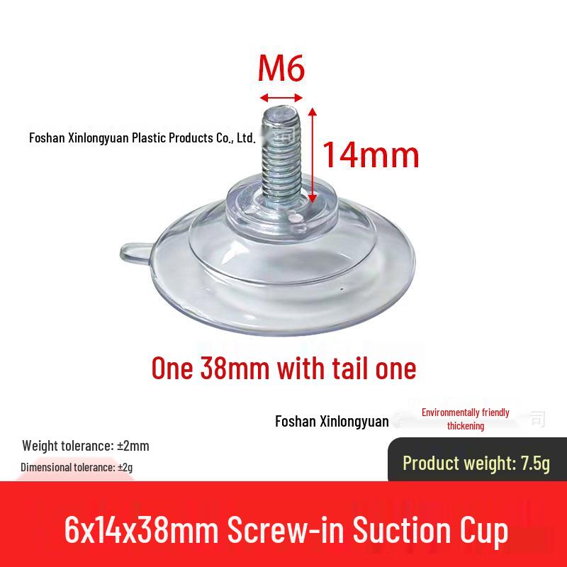 M4-M8 Transparente PVC-Saugnapf mit Gewindestange