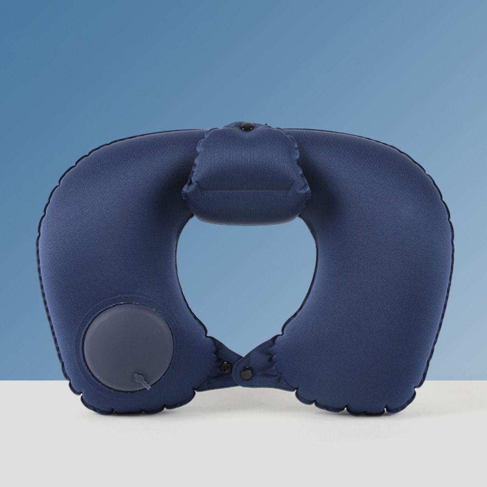 Hand Pressing Press To Inflate Pillow U-Shaped Neckrest Pad Neck Support Cushion  Tourist