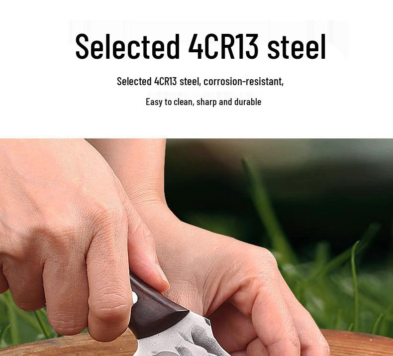 Mongolian Multifunctional Outdoor Knife: High-Hardness Boning & Meat Cutting Tool for Wilderness, Household, and Fruit Use.