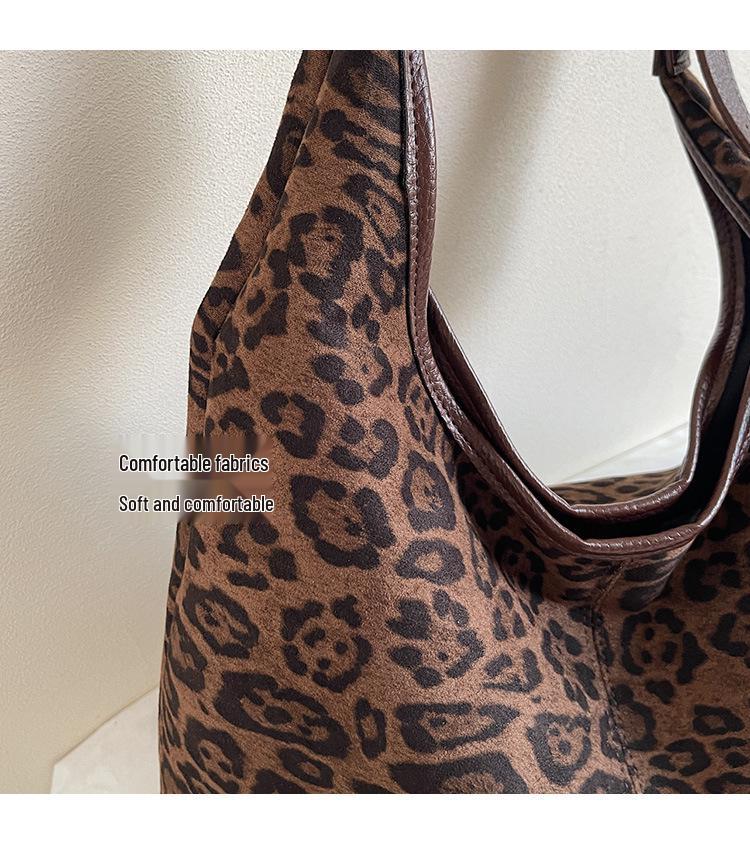 Damen Umhängetasche mit Leopardenmuster - Große Kapazität, vielseitig, strukturierte Schultertasche für Arbeit und Pendeln