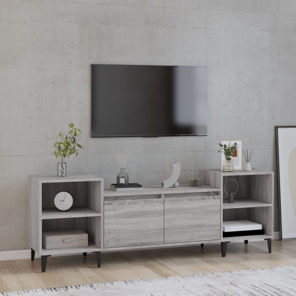 TV Cabinet Gray Sonoma 160x35x55 cm Particleboard