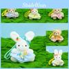 Dress Striped Rabbit Bear Plush Keychain Cartoon Stuffed Animal Gift Keyring