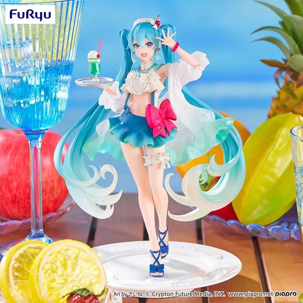 New 18Cm Anime Hatsune Miku Figure Sweet Sweets Melon Soda Float Standing Figure Cute Toy Gift Collection Aciton Figure Pvc Doll