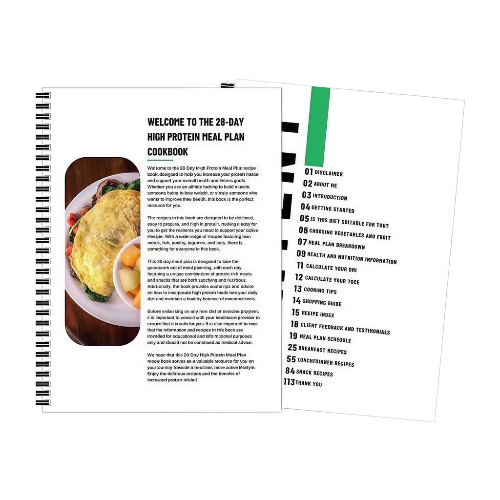 Labelable High-Protein Diet Plan 28-Day Recipe Diet Plan Coil Book