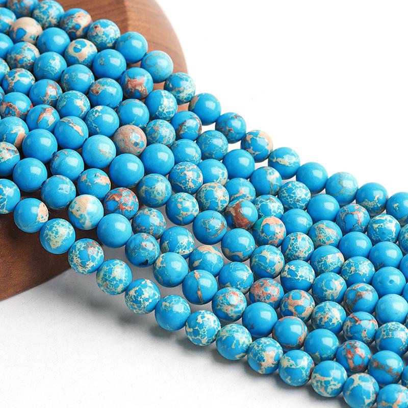 6/8/10mm Emperor Stone Beads For Jewelry Making Loose Spacer Round Imperial Beads DIY Bracelet Necklace Jewelry Charms Crafts