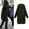 Chic Lady Solid Color Long Sleeve Casual Hooded Sweatshirt Coat Zipper Outwear