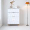 Chest of Drawers - White - 4 Drawers - Gold Feet - Modern Minimalist Style